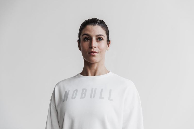 Bluzy Nobull Crew Damskie Białe | 082751-TDX