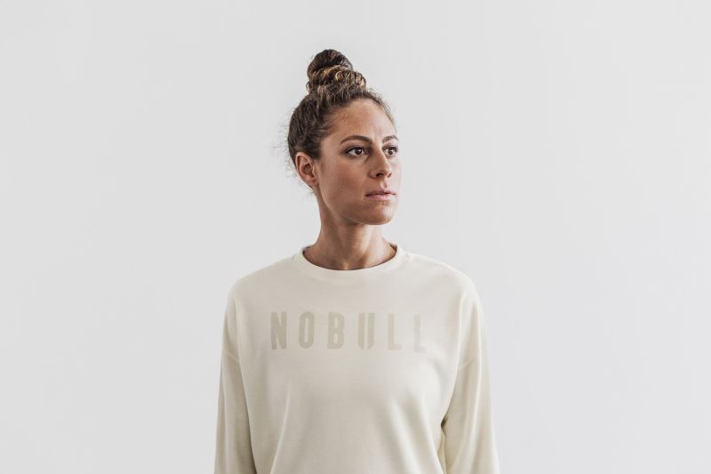 Bluzy Nobull Crew Damskie Białe | 836254-FDE