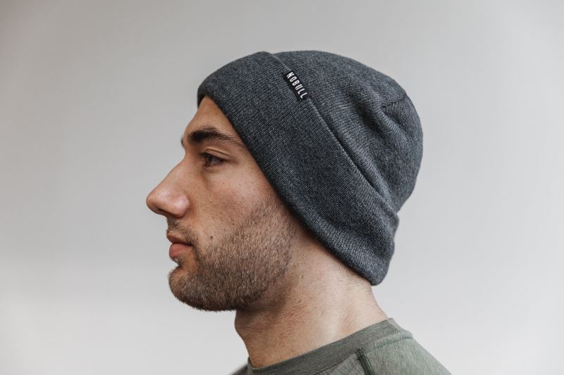 Czapki Beanie Nobull Cuffed Męskie Ciemny Szare | 236405-VUI