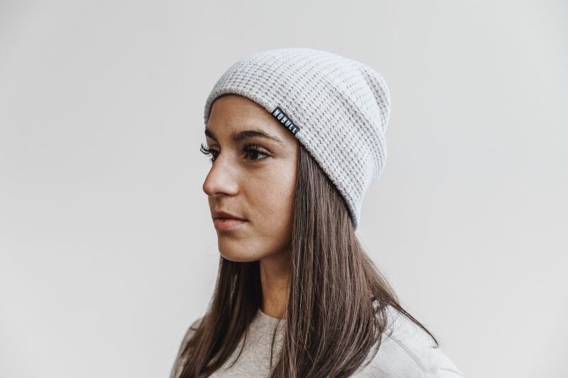 Czapki Beanie Nobull Waffle Damskie Szare | 678359-LHM