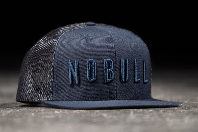 Czapki Nobull Płaskie-Brim Trucker Męskie Granatowe | 379640-JRK