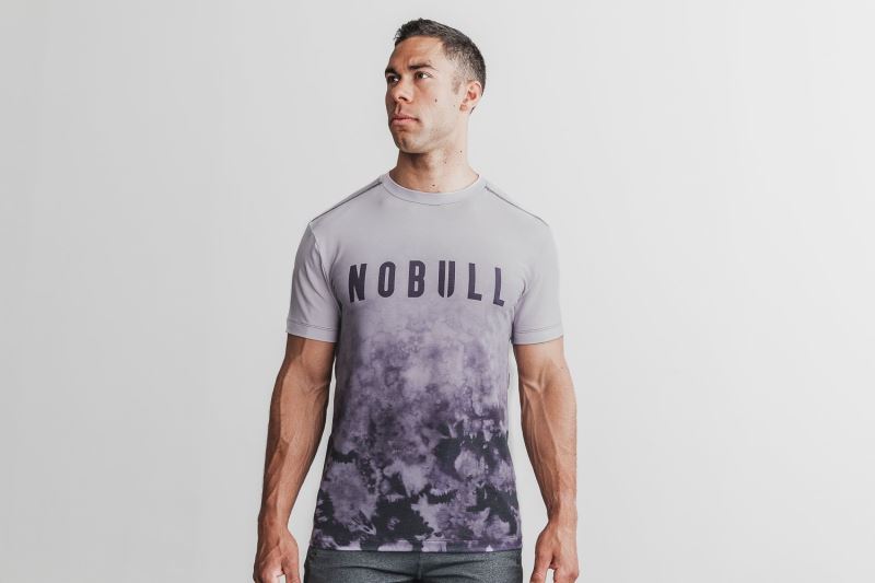 Koszulki Nobull Dip-Dye Męskie Fioletowe | 963042-FTC