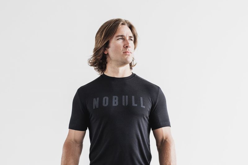 Koszulki Nobull Klasyczne Colors Męskie Czarne | 351902-TXS