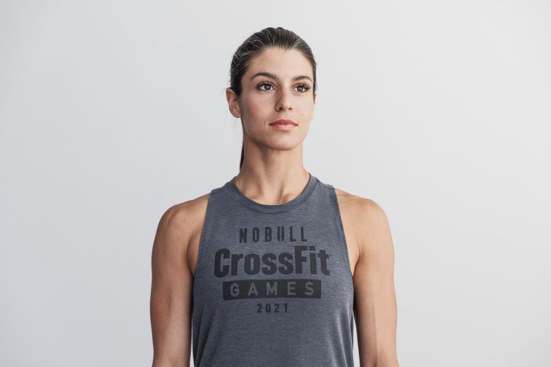 Podkoszulki Nobull Crossfit Games 2021 High-Neck Damskie Jasny Szare | 179835-CXZ