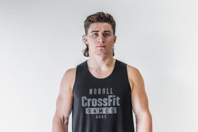 Podkoszulki Nobull Crossfit Games 2021 Męskie Czarne | 590143-ZNX