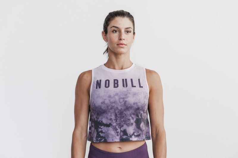 Podkoszulki Nobull Muscle Dip-Dye Damskie Fioletowe | 154273-MZU