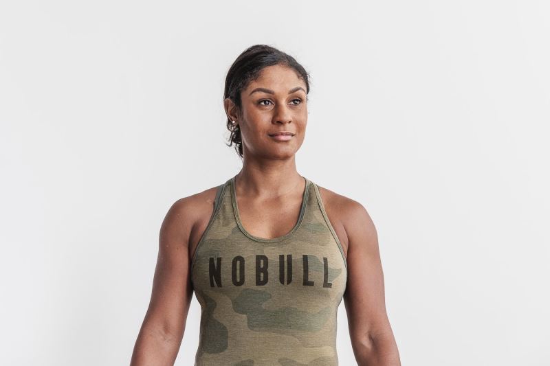 Podkoszulki Nobull Racerback Camo Damskie Camouflage | 427805-HBO