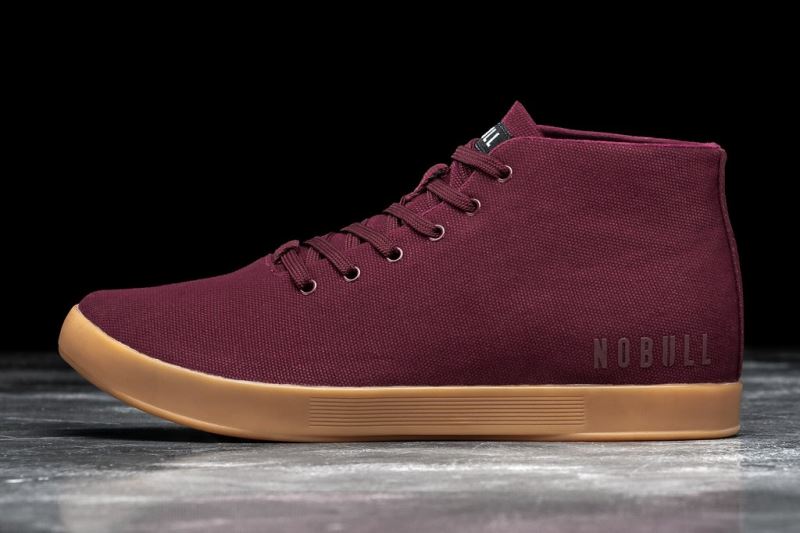 Trampki Nobull Cabernet Płócienne Mid Damskie Ciemny Czerwone | 340591-ZLU