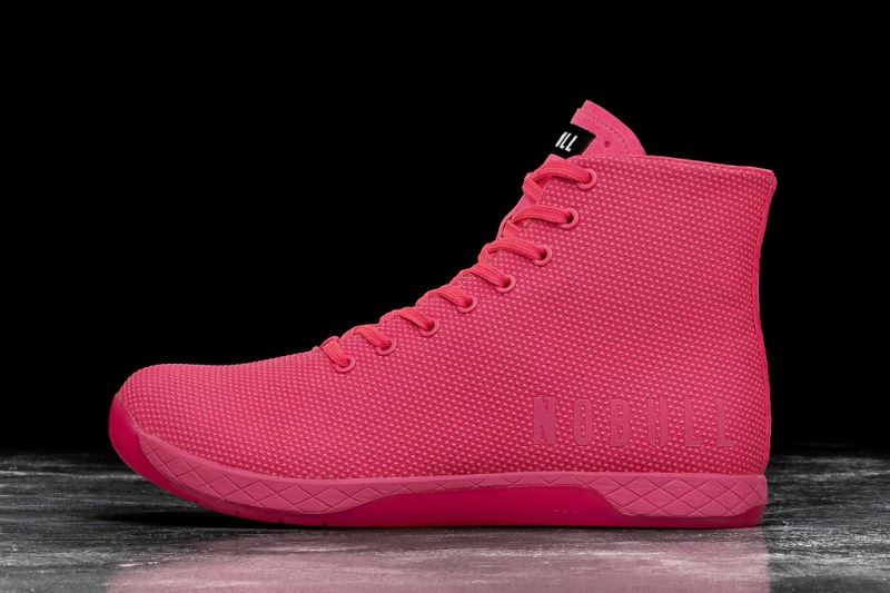 Trampki Nobull High-Top Neon Damskie Różowe | 562473-MRB