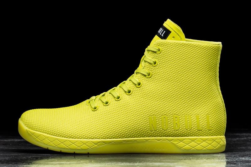 Trampki Nobull High-Top Neon Damskie Żółte | 751093-CRB