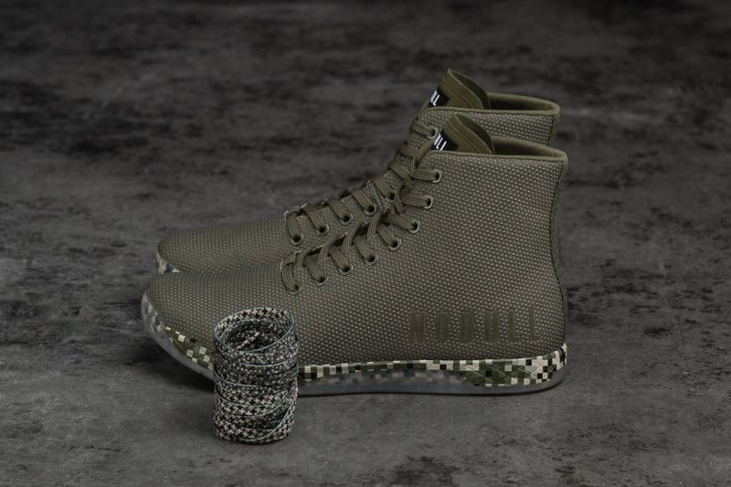 Trampki Nobull High-Top Pixel Damskie Zielone | 782430-JLS