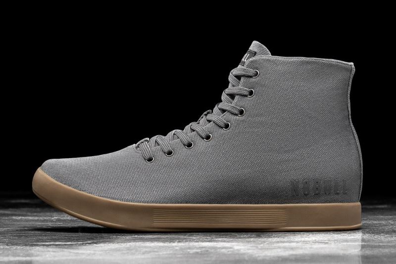 Trampki Nobull High-Top Płócienne Męskie Ciemny Szare | 410598-TDS