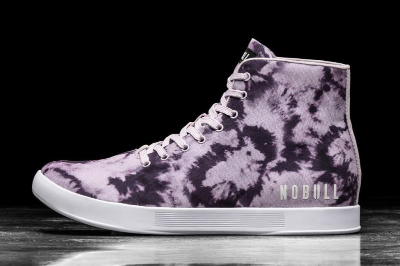 Trampki Nobull High-Top Wisteria Tie-Dye Płócienne Męskie Fioletowe | 532964-KVB